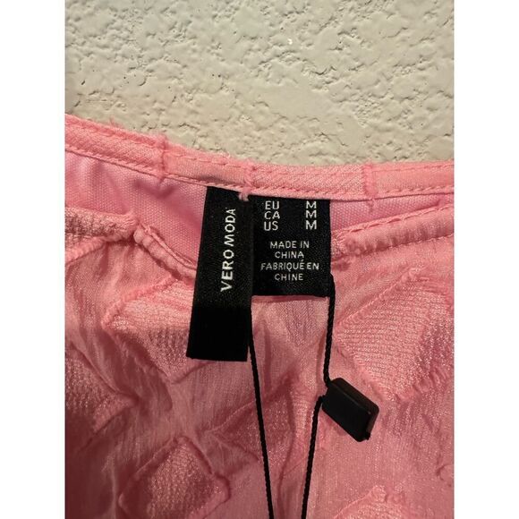Vero Moda Women's Size M Pink Peplum Tie‎ Strap Cami Top NWT - Picture 3 of 5